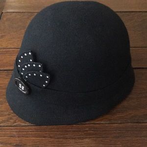 1920s retro vintage wool bucket hat with button